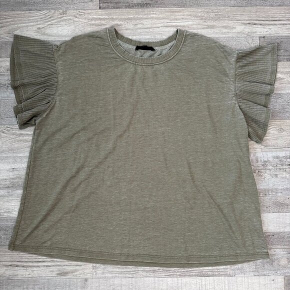 Jane and Delancey Tops - Jane & Delancey Green Knit Ruffle Sleeve Top O13